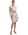 This chic petite Elementz dress offers preppy panache thanks to an allover paisley print and a smart belted silhouette.