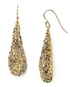 Alex Bittar's crystal encrusted teardrop earrings offer a rough cut take on glamour. Paired with black skinny jeans and the perfect tee, they're ready for a night on the town.