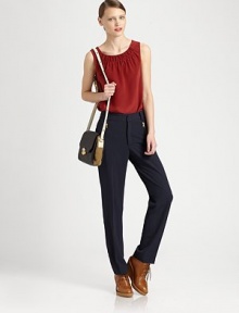 Sleek slacks offering a timeless fit and updated, zippered slash pockets.Hook-and-eye closureZip fly and slash pocketsBelt loopsBack waist dartsButton detail on back welt pocketsInseam, about 30TriacetateDry cleanImported Model shown is 5'9½ (176cm) wearing US size 4. Sleek slacks offering a timeless fit and updated, zippered slash pockets.Hook-and-eye closureZip fly and slash pocketsBelt loopsBack waist dartsButton detail on back welt pocketsInseam, about 30TriacetateDry cleanImported Model shown is 5'9½ (176cm) wearing US size 4.