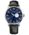 A soothing blue dial encapsulates casual style on this Hugo Boss timepiece.