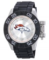 Root for your team 24/7 with this sporty watch from Game Time. Features a Denver Broncos logo at the dial.