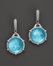 Coolly shimmering doublets of turquoise and mother-of-pearl add moonlit glamour to silver settings. By Judith Ripka. Coolly shimmering doublets of turquoise and mother-of-pearl add moonlit glamour to silver settings. By Judith Ripka.