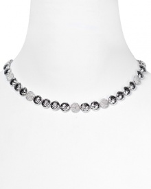 Add Nadri's pavé necklace to your collection for shapely and high-shine versatility. The disc-decked beauty beguiles laid-back or ultra-femme looks. Add Nadri's pavé necklace to your collection for shapely and high-shine versatility. The disc-decked beauty beguiles laid-back or ultra-femme looks.
