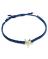 Star attraction. A 14k gold starfish centers this navy nylon bracelet for a whimsically stylish effect. Bracelet adjusts to fit wrist. Approximate diameter: 3-1/2 inches.