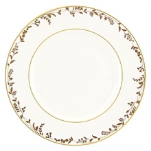 The luscious chocolate and gold motif of Golden Bough is a glamorous addition to the dinner table. Bold and alluring, each piece is graced with the delicate design of golden leaves. The very romantic twirl of the vine and leaves showcases Lenox artistry at its finest. The luscious chocolate and gold motif of Golden Bough is a glamorous addition to the dinner table. Bold and alluring, each piece is graced with the delicate design of golden leaves. The very romantic twirl of the vine and leaves showcases Lenox artistry at its finest.