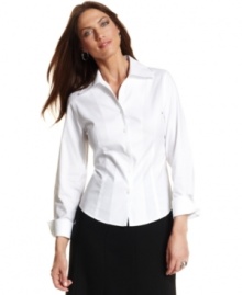 Traditional tailoring with a feminine twist. Pair Kasper's classic shirt with suits and separates for a crisp look any day of the week. Traditional tailoring with a feminine twist. Pair Kasper's classic shirt with suits and separates for a crisp look any day of the week.