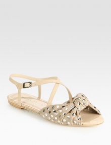 Soft leather and darling polka-dot canvas, finished with an adjustable ankle strap. Leather and canvas upperLeather lining and solePadded insoleImportedOUR FIT MODEL RECOMMENDS ordering one half size up as this style runs small. Soft leather and darling polka-dot canvas, finished with an adjustable ankle strap. Leather and canvas upperLeather lining and solePadded insoleImportedOUR FIT MODEL RECOMMENDS ordering one half size up as this style runs small.