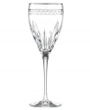 A new take on classic crystal, the Vintage Jewel Signature goblet has the same platinum trim and multifaceted design as the original Lenox stemware, but in a sleeker shape that's decidedly more modern.