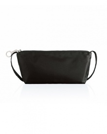A mid-sized pouch-style zip-up makeup bag of lightweight nylon. Available in signature M.A.C black only.