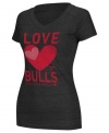 Real Chicago Bulls fans wear their heart on this tee by adidas.