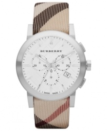 Flaunt your Burberry with the famous check pattern adorning this chic timepiece. Flaunt your Burberry with the famous check pattern adorning this chic timepiece.