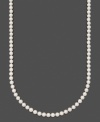 Perfection in pearls. This elegant necklace by Belle de Mer features A+ Akoya cultured pearls (6-1/2-7 mm) set in 14k gold. Approximate length: 22 inches.