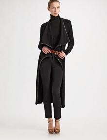 A superb fitting stretch fabric from Italy, in a slim, sleek silhouette.Smooth waistband Hidden button close Front zip fly Front slash pockets Skinny fit from hip to ankle Inseam, about 30 84% viscose/11% polyester/5% elastane Dry clean Imported A superb fitting stretch fabric from Italy, in a slim, sleek silhouette.Smooth waistband Hidden button close Front zip fly Front slash pockets Skinny fit from hip to ankle Inseam, about 30 84% viscose/11% polyester/5% elastane Dry clean Imported