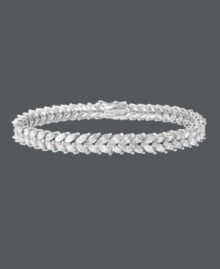 Let spring, and sparkle, come to life! B. Brilliant's luminous bracelet features two elegant rows of marquise-cut cubic zirconias (14-3/8 ct. t.w.) set in sterling silver. Approximate length: 7-1/4 inches. Let spring, and sparkle, come to life! B. Brilliant's luminous bracelet features two elegant rows of marquise-cut cubic zirconias (14-3/8 ct. t.w.) set in sterling silver. Approximate length: 7-1/4 inches.