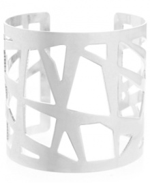 Gorgeous and geometric. Kenneth Cole New York's silver-plated mixed metal cuff features cut-outs in fun, unexpected shapes. Approximate diameter: 3 inches. Gorgeous and geometric. Kenneth Cole New York's silver-plated mixed metal cuff features cut-outs in fun, unexpected shapes. Approximate diameter: 3 inches.