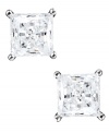 Take pride in adding all the extras. CRISLU's stunning stud earrings feature princess-cut cubic zirconias (3 ct. t.w.) set in platinum-plated sterling silver. Approximate diameter: 1/5 inch.