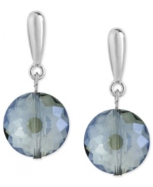 An elegant aesthetic. This pair of drop earrings from Kenneth Cole New York is crafted from silver-tone mixed metal with faceted glass round beads adding a stylish touch. Approximate drop: 1-1/4 inches. An elegant aesthetic. This pair of drop earrings from Kenneth Cole New York is crafted from silver-tone mixed metal with faceted glass round beads adding a stylish touch. Approximate drop: 1-1/4 inches.