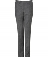 Classic sophistication comes easy with these sleek grey plaid pants from Neil Barrett - Flat front, side slit pockets, buttoned back welt pocket, buttoned tab closure, belt loops - Slim fit - Style with a cashmere pullover, a matching blazer or a leather jacket