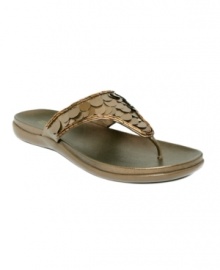 Puttin' on the glitz! With sparkling sequin embellishments. Kenneth Cole Reaction's Glitzy Glam makes a simple thong sandal look stunning. Pair them with a monochromatic maxi dress to let the sequins steal the show. Puttin' on the glitz! With sparkling sequin embellishments. Kenneth Cole Reaction's Glitzy Glam makes a simple thong sandal look stunning. Pair them with a monochromatic maxi dress to let the sequins steal the show.
