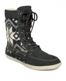 Winterize your shoe wardrobe. Kensie Girl reinterprets the comfy & classic boat shoe in the form of the sweater-knit Spenser booties. Winterize your shoe wardrobe. Kensie Girl reinterprets the comfy & classic boat shoe in the form of the sweater-knit Spenser booties.
