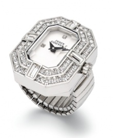 A truly unique combination. Shimmering with crystal accents, this Marianne Luxe collection watch from Juicy Couture is worn like an elegant cocktail ring. A truly unique combination. Shimmering with crystal accents, this Marianne Luxe collection watch from Juicy Couture is worn like an elegant cocktail ring.