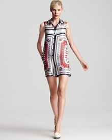 A whimsical seashell print adorns this silk Philosophy di Alberta Ferretti romper for the epitome of beachy chic. Take the resort-ready look from the cabana to dinner with a quick change of shoes and, of course, a new hat! A whimsical seashell print adorns this silk Philosophy di Alberta Ferretti romper for the epitome of beachy chic. Take the resort-ready look from the cabana to dinner with a quick change of shoes and, of course, a new hat!