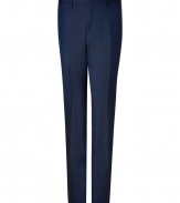 With their sharp modern fit luxe blend of wool and mohair, Burberry Londons Mansell trousers put a chic, sartorial spin on workwear - Flat front, side and buttoned back slit pockets, sharply creased leg, hidden hook and button closures, zip fly, belt loops, unfinished hemline for custom tailoring - Modern slim fit, narrow straight leg - Team with the matching blazer and a flawless button-down for work, or dress down with a pullover and Chelsea boots for weekday sophistication