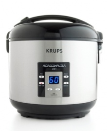 A fantastic side or even as a meal itself, rice is a healthy, delicious part of any diet. This versatile rice cooker from Krups not only makes perfect batches of fluffy rice, it can also be used as a oatmeal maker, slow cooker and food steamer, too! One-year warranty. Model RK7011. A fantastic side or even as a meal itself, rice is a healthy, delicious part of any diet. This versatile rice cooker from Krups not only makes perfect batches of fluffy rice, it can also be used as a oatmeal maker, slow cooker and food steamer, too! One-year warranty. Model RK7011.