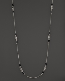 Black onyx and pearls shine on this sterling silver necklace from Konstantino. Black onyx and pearls shine on this sterling silver necklace from Konstantino.