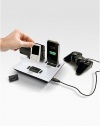 A simple system of interchangeable tips allows you to charge up to four portable devices (mobile phones, PDAs, MP3/MP4 players, video game consoles, Bluetooth devices, digital cameras, etc.) at the same time. Includes six interchangeable tipsCharge up to four devices at the same timeCompatible with more than 4,000 electronic devicesComfortable and easy to plug in and unplug electronic devices, regardless of model5.71 X 7.48 X 3.54Imported