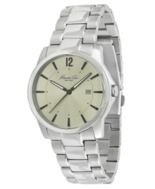 Update your classic watch with this modern & stylish version by Kenneth Cole New York. Stainless steel bracelet and round case. Gray dial with black stick indices, logo, date window and numeral at twelve o'clock. Analog movement. Water resistant to 30 meters. Limited lifetime warranty. Update your classic watch with this modern & stylish version by Kenneth Cole New York. Stainless steel bracelet and round case. Gray dial with black stick indices, logo, date window and numeral at twelve o'clock. Analog movement. Water resistant to 30 meters. Limited lifetime warranty.