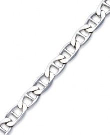 Add a sophisticated chain for timeless appeal. This men's marine chain bracelet is crafted in sterling silver. Approximate length: 8-1/2 inches. Add a sophisticated chain for timeless appeal. This men's marine chain bracelet is crafted in sterling silver. Approximate length: 8-1/2 inches.