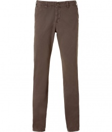 Stylish pants in dark brown cotton - Casual, trendy chino cut - Fits loose and casual, with slim, straight legs, waistband, belt loops and side pockets - A typical look for leisure, combine with sneakers, boots, a shirt, knit shirt, leather jacket, parka - A genius alternative to jeans or corduroys Stylish pants in dark brown cotton - Casual, trendy chino cut - Fits loose and casual, with slim, straight legs, waistband, belt loops and side pockets - A typical look for leisure, combine with sneakers, boots, a shirt, knit shirt, leather jacket, parka - A genius alternative to jeans or corduroys