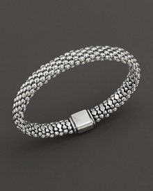 A classic oval rope bracelet with sterling silver Caviar™ beading and a box clasp with logo crest. Designed by Lagos. A classic oval rope bracelet with sterling silver Caviar™ beading and a box clasp with logo crest. Designed by Lagos.