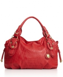 Inspired by the city that never sleeps, the Tribeca tote showcases croc embossing, shiny hardware and a sexy slouch for 24/7 style. Inspired by the city that never sleeps, the Tribeca tote showcases croc embossing, shiny hardware and a sexy slouch for 24/7 style.