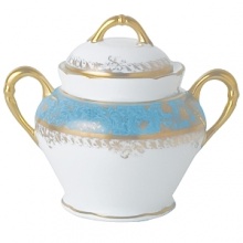 Inspired by the flamboyant designs of the 19th century, Eden Turquoise is both refined and sophisticated. This Limoges porcelain dinnerware service is a remarkable reproduction that captures the beauty of engraved gold work. Made in Limoges, France. Inspired by the flamboyant designs of the 19th century, Eden Turquoise is both refined and sophisticated. This Limoges porcelain dinnerware service is a remarkable reproduction that captures the beauty of engraved gold work. Made in Limoges, France.