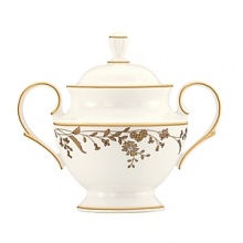 The luscious chocolate and gold motif of Golden Bough is a glamorous addition to the dinner table. Bold and alluring, each piece is graced with the delicate design of golden leaves. The very romantic twirl of the vine and leaves showcases Lenox artistry at its finest. The luscious chocolate and gold motif of Golden Bough is a glamorous addition to the dinner table. Bold and alluring, each piece is graced with the delicate design of golden leaves. The very romantic twirl of the vine and leaves showcases Lenox artistry at its finest.