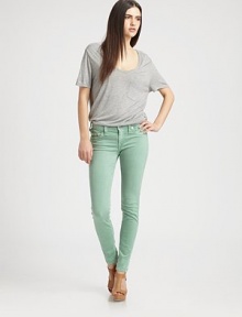 Ultra-skinny stretch denim finished with a flattering medium rise.THE FITSkinny fitRise, about 8Inseam, about 29THE DETAILSZip flyFive-pocket style98% cotton/2% elastaneMachine washMade in USA of imported fabricModel shown is 5'9 (175cm) wearing US size 4. Ultra-skinny stretch denim finished with a flattering medium rise.THE FITSkinny fitRise, about 8Inseam, about 29THE DETAILSZip flyFive-pocket style98% cotton/2% elastaneMachine washMade in USA of imported fabricModel shown is 5'9 (175cm) wearing US size 4.