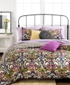 In the abstract. Traditional mosaic designs get a makeover in this Mosaic Damask duvet cover set. Bold colors and flowing designs fuse together to create a new take on modern while plush decorative pillows complete this eye-opening look.