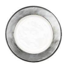 Part of Juliska's larger Pewter collection, Emerson features a hand-thumbed, hammered design that makes each piece unique. Distinctive and distinguished, this whitewashed stoneware is accented with a pewter band lending it an air of old-world luster and grace. Part of Juliska's larger Pewter collection, Emerson features a hand-thumbed, hammered design that makes each piece unique. Distinctive and distinguished, this whitewashed stoneware is accented with a pewter band lending it an air of old-world luster and grace.