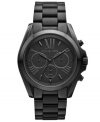Precision lurks in the shadows with this blacked out Bradshaw collection Michael Kors chronograph watch.