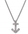 A look to stop you in your tracks. B. Brilliant's anchor pendant dazzles with round-cut cubic zirconias (1/5 ct. t.w.) providing a lustrous touch. Crafted from sterling silver. Approximate length: 18 inches + 3-inch extender. Approximate drop: 1/2 inch.