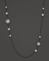 Ippolita Wicked Black Rhodium Sterling Silver 10 Stone Necklace in Blue Topaz, 36