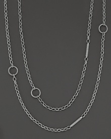 Fluted sterling silver necklace with circular and bar stations. An adjustable chain accommodates most Lagos clip pendants. Designed by Lagos. Fluted sterling silver necklace with circular and bar stations. An adjustable chain accommodates most Lagos clip pendants. Designed by Lagos.