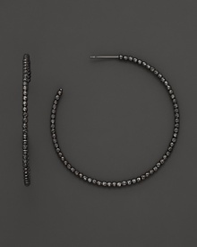 14K. black gold beads add fascinating texture and brilliance to classic hoops. By Lana. 14K. black gold beads add fascinating texture and brilliance to classic hoops. By Lana.