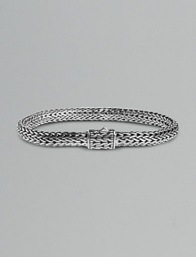 Sterling silver large oval chain bracelet. Spring clasp 8½ long Handmade in Bali