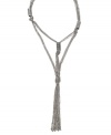 Rein in great style that makes a sassy statement. BCBGeneration's funky pendant necklace highlights two tassel drops crafted from multitudes of oxidized, silver tone mixed metal chains. Approximate length: 24 inches. Approximate drop: 2 inches.