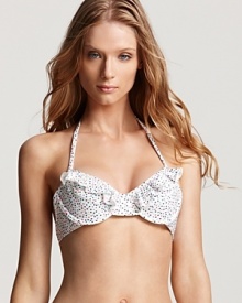 Make preppy-chic your sun bathing signature in Splendid's spot-splashed bikini top -- perfect with the matching bottom or a simple solid. Make preppy-chic your sun bathing signature in Splendid's spot-splashed bikini top -- perfect with the matching bottom or a simple solid.
