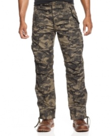 Set your casual wardrobe at attention with these cool camo pants from Sean John. Set your casual wardrobe at attention with these cool camo pants from Sean John.