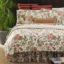 Modern and eclectic - a vintage, oversized floral paisley print in a multicolor of soft red, sky blue and desert khaki mixes with serape stripes, rugged chino and paisley block-print patterned sheets to complete the collection's romantic, bohemian mood. Modern and eclectic - a vintage, oversized floral paisley print in a multicolor of soft red, sky blue and desert khaki mixes with serape stripes, rugged chino and paisley block-print patterned sheets to complete the collection's romantic, bohemian mood.